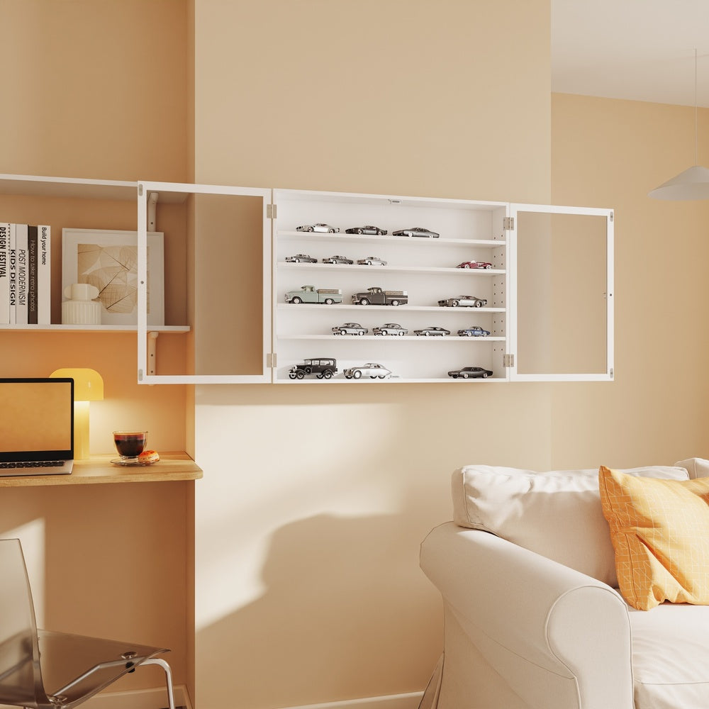 SoBuy FSB113-W, Wooden Wall Cabinet with 2 Doors, Adjustable Shelves Display Cupboard, White, 80x12.2x60cm - view 12
