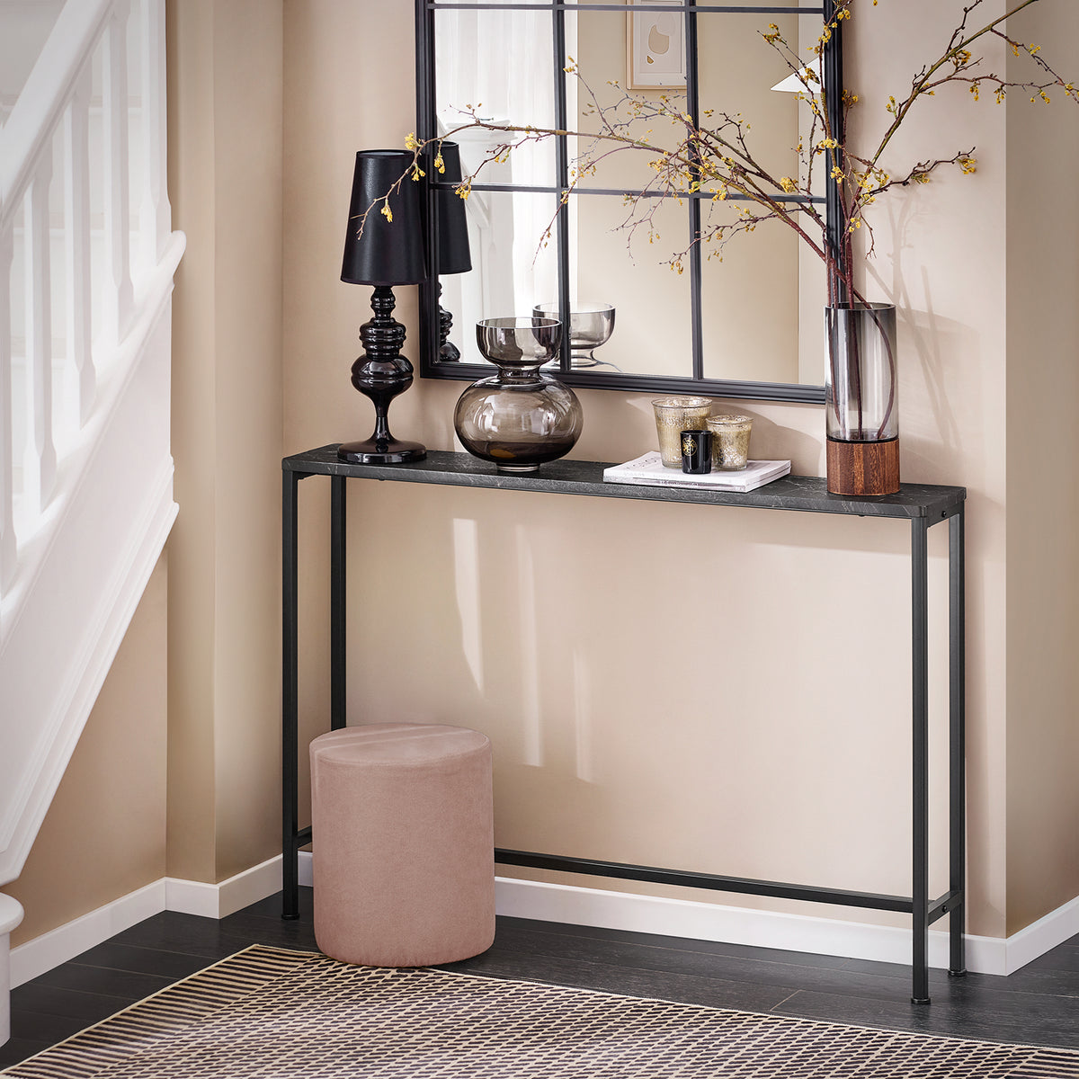 SoBuy FSB19-XL-SCH, Console Table Hall Table Side Table End Table Living Room Sofa Table, Black
