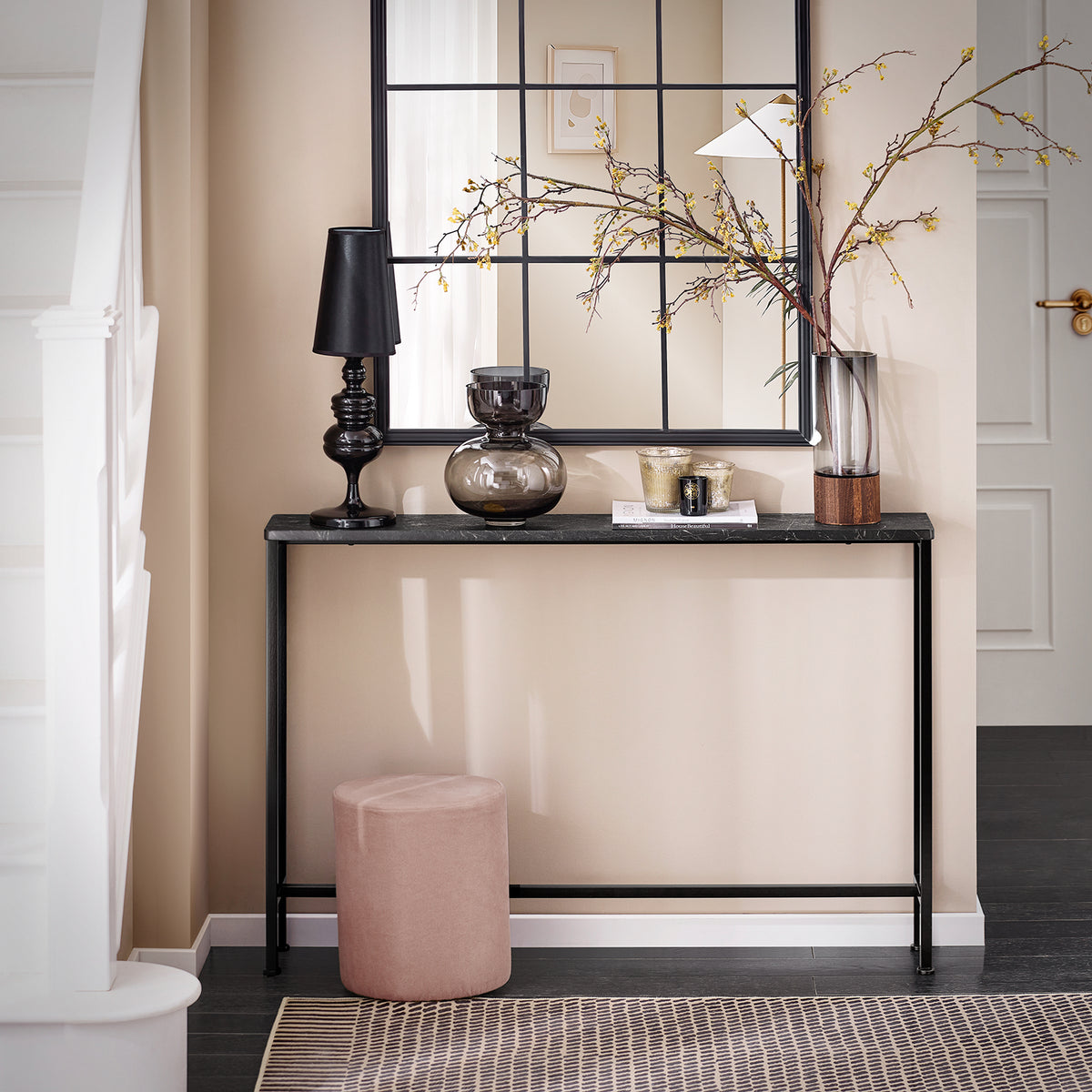 SoBuy FSB19-XL-SCH, Console Table Hall Table Side Table End Table Living Room Sofa Table, Black
