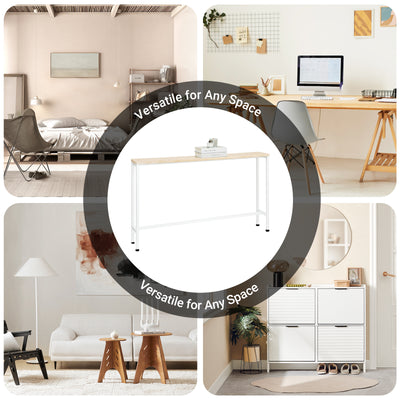 SoBuy FSB19-Z Slim Console Table for Hallway - Modern Sofa Table for Living Room & Entryway - Adjustable Feet, MDF Wood Effect, Metal Frame - W120 x D20 x H65cm, 50kg Capacity