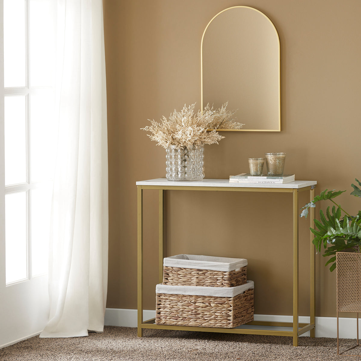 SoBuy FSB29-G, Console Table Side Table End Table Hall Table Living Room Table, Gold