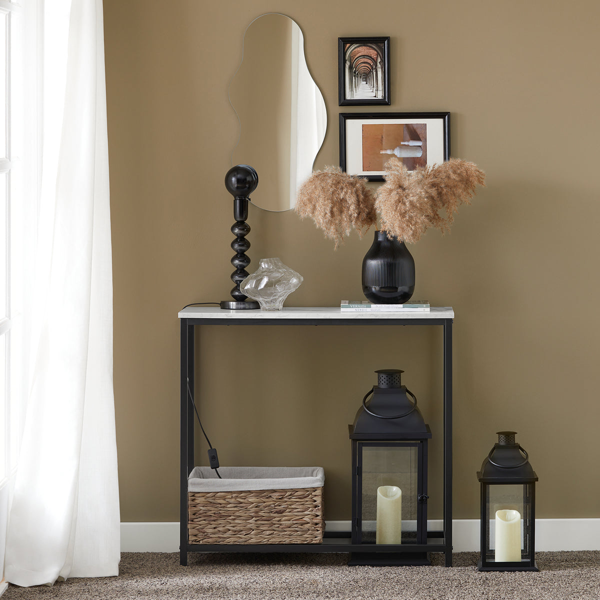 SoBuy FSB29-SCH, Console Table Side Table End Table Hall Table Living Room Table, Black