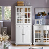SoBuy FSB76-W, Tall Cupboard with 2 Cabinets and 2 Drawers, Kitchen Dining Room Living Room Tall Cabinet Cupboard Sideboard
