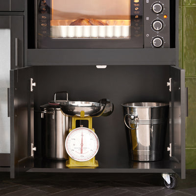 SoBuy FSB78-SCH, Sideboard Microwave Cabinet Dining Room Cupboard Kitchen Trolley, Black