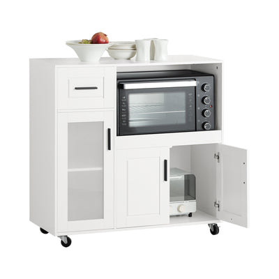 SoBuy FSB78-W, Sideboard Microwave Cabinet Dining Room Cupboard Kitchen Trolley, White