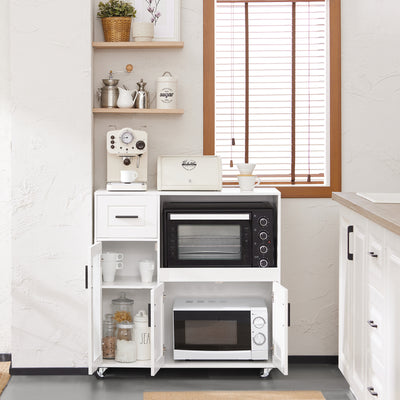 SoBuy FSB78-W, Sideboard Microwave Cabinet Dining Room Cupboard Kitchen Trolley, White