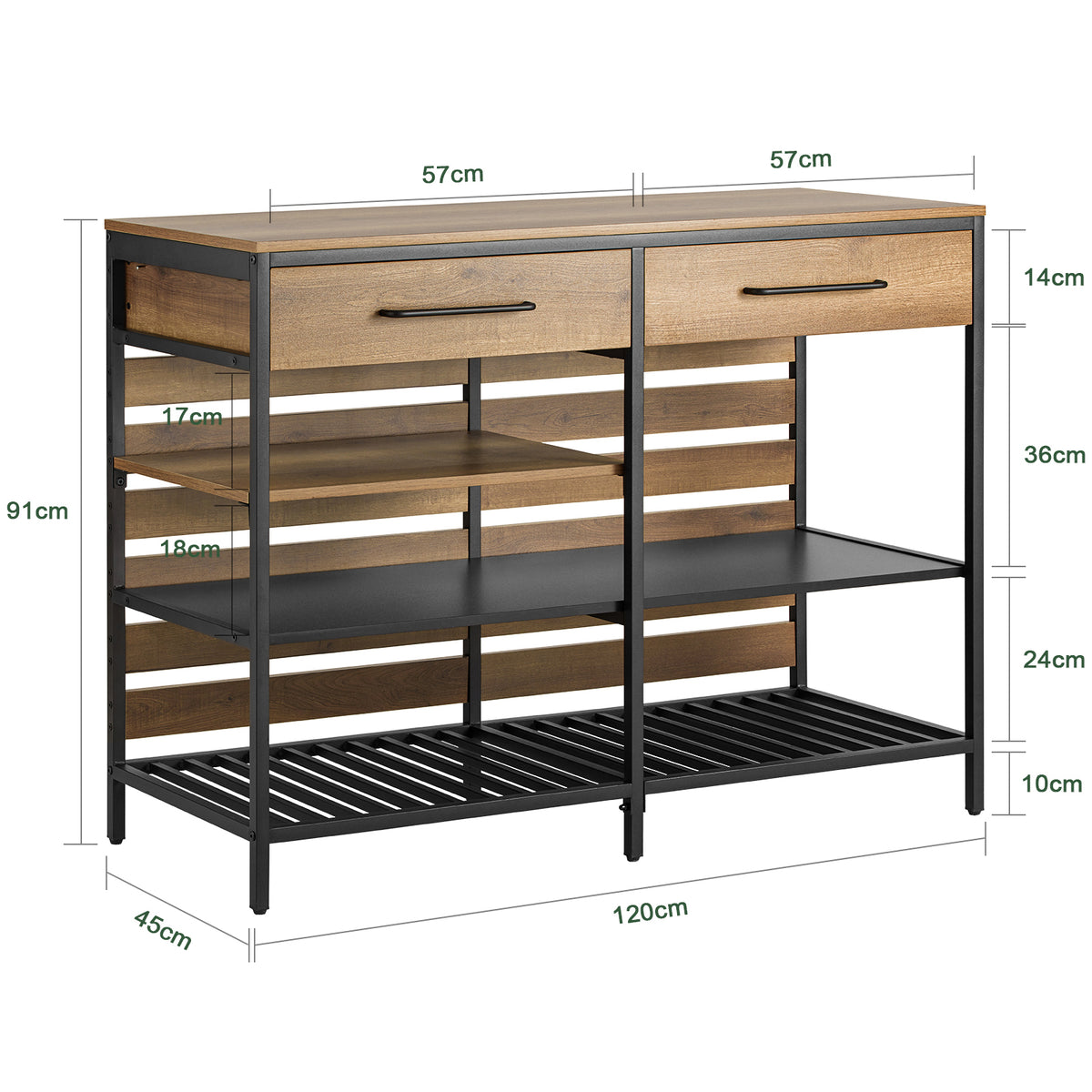 SoBuy FSB85-PF, Kitchen Dining Room Living Room Sideboard, Kitchen Island Sideboard Dining Bar Table, Brown