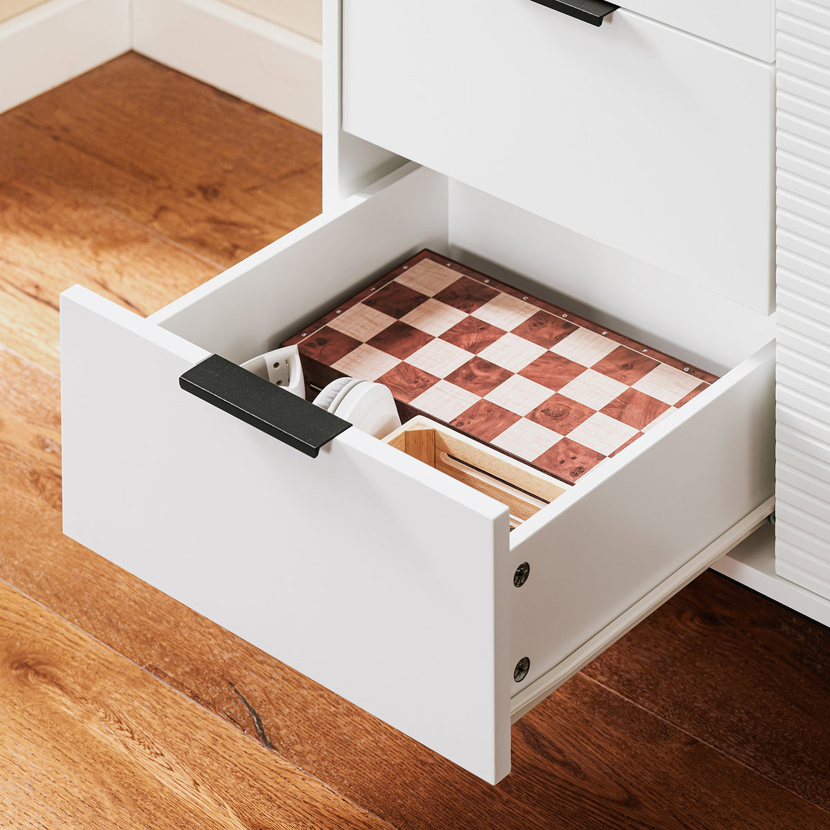 SoBuy FSB94-W, Sideboard Side Cabinet Storage Cabinet Cupboard with 3 Drawers and 2 Doors, White