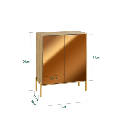 SoBuy FSB96-G, Hallway Shoe Cabinet Kitchen Dining Room Sideboard Storage Cabinet, Gold and Natural