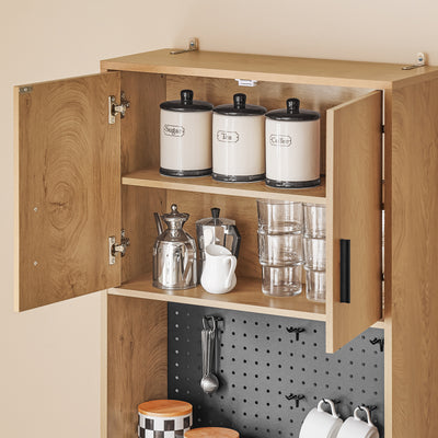 SoBuy FSB98-N integrated pegboard with hooks detail – customisable utensil hanging panel