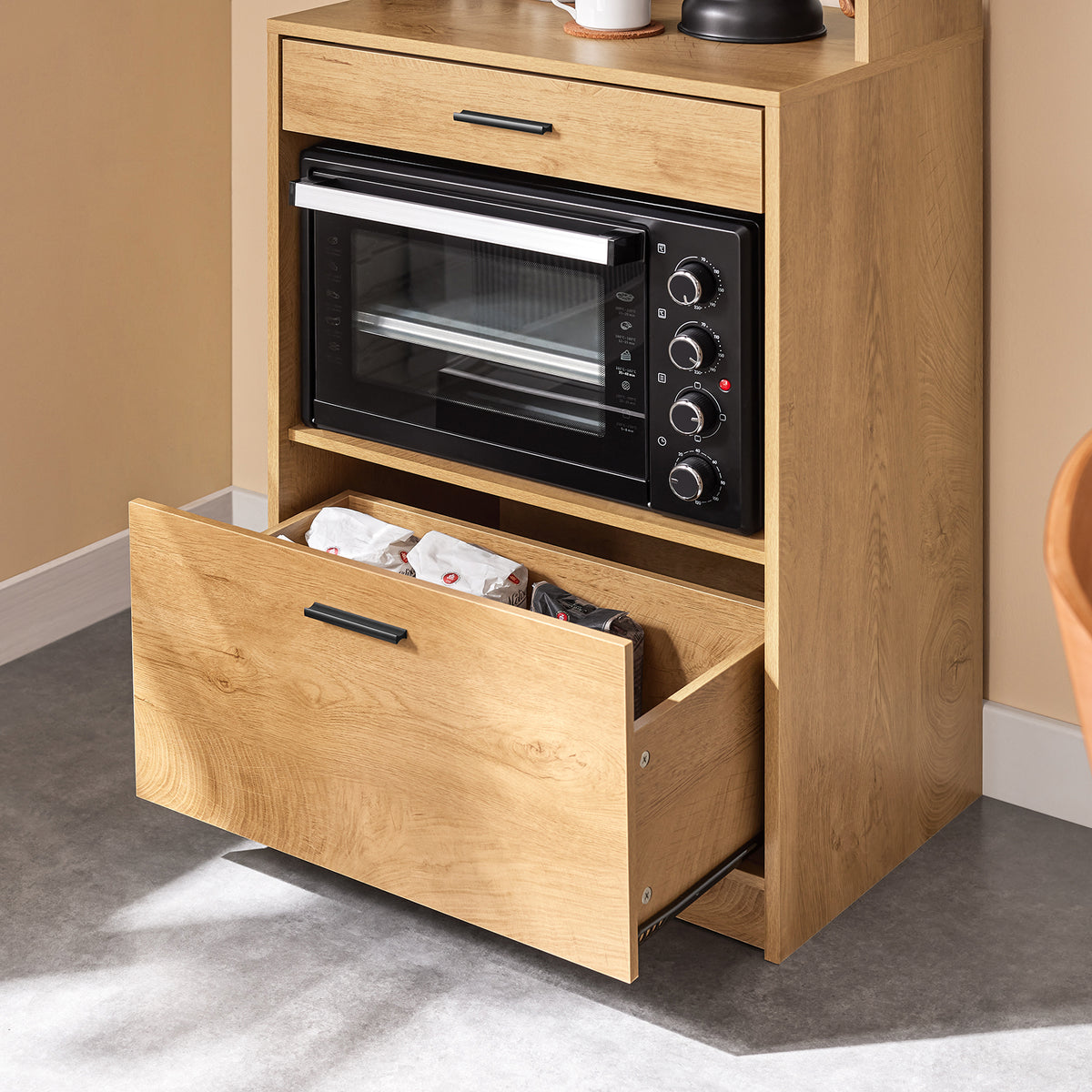 SoBuy FSB98-N large bottom drawer open detail – spacious storage drawer