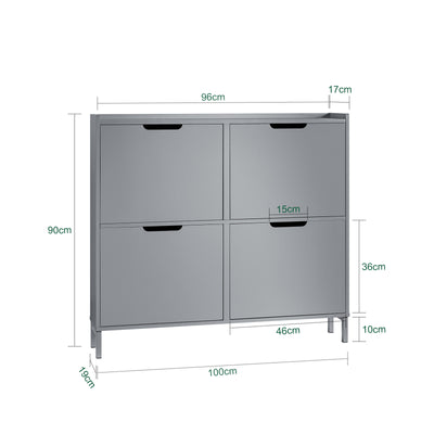 SoBuy FSR100-HG dimensions diagram – W100×D19×H91cm narrow shoe rack grey