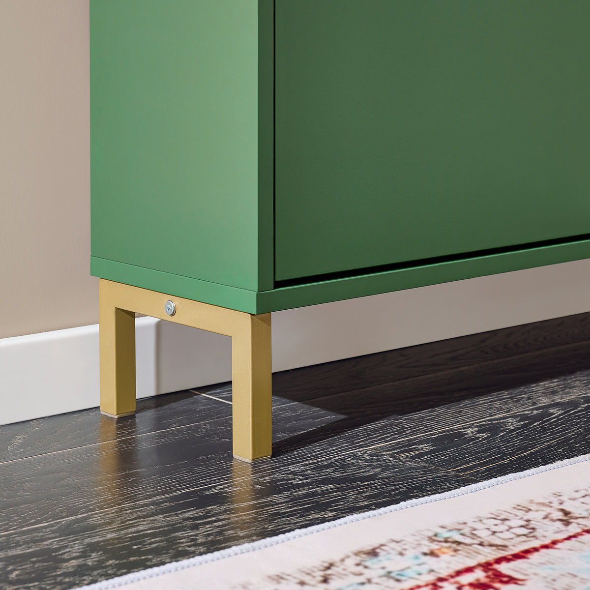 SoBuy FSR100-SY, Narrow Shoe Rack Shoe Cabinet with 4 Flip Drawers Slim Wooden Storage Cupboard for Hallway Entrance Foyer or Understairs Dark Green W100 x D19 x H91cm
