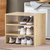 SoBuy FSR109-WN, Hallway Shoe Bench Cabinet Shoe Rack with Removable Seat Cushion
