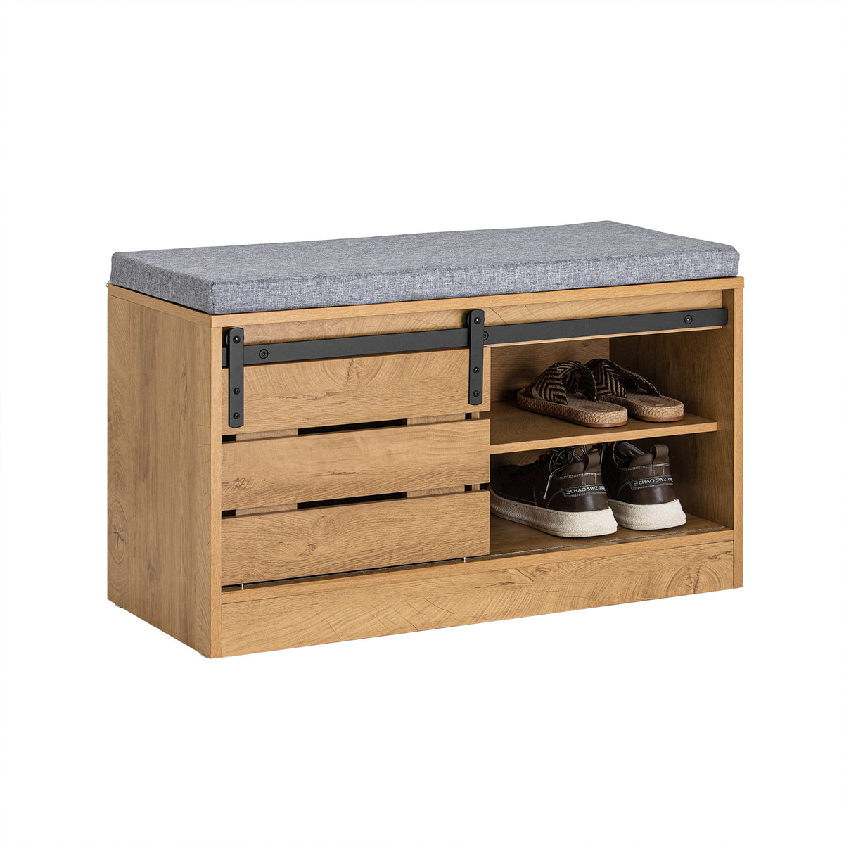 SoBuy FSR120-N, Hallway Shoe Bench Shoe Cabinet Shoe Rack Storage Bench, Wood