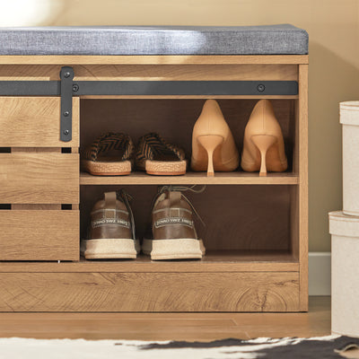 SoBuy FSR120-N, Hallway Shoe Bench Shoe Cabinet Shoe Rack Storage Bench, Wood