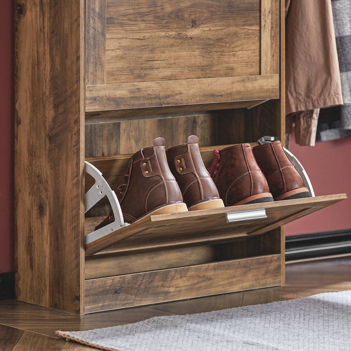 SoBuy FSR137-L-F, 3 Drawers Shoe Cabinet Storage Cupboard Organizer Unit, Brown