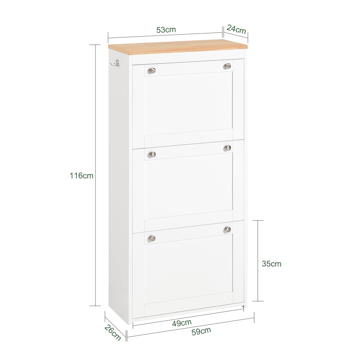 Pre-sale SoBuy FSR144-WN, 3 Drawers Shoe Cabinet Shoe Rack Shoe Storage Cupboard Organizer, White