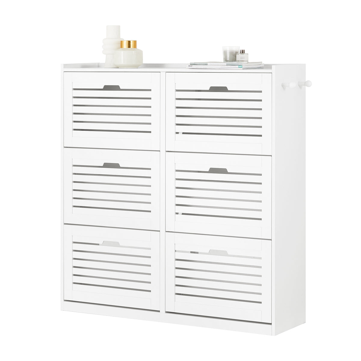 SoBuy FSR145-W, 6 Drawers Shoe Cabinet Shoe Rack Shoe Storage Cupboard Organizer Unit, White