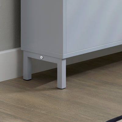 SoBuy FSR151-HG grey shoe cabinet metal feet stability durability detail