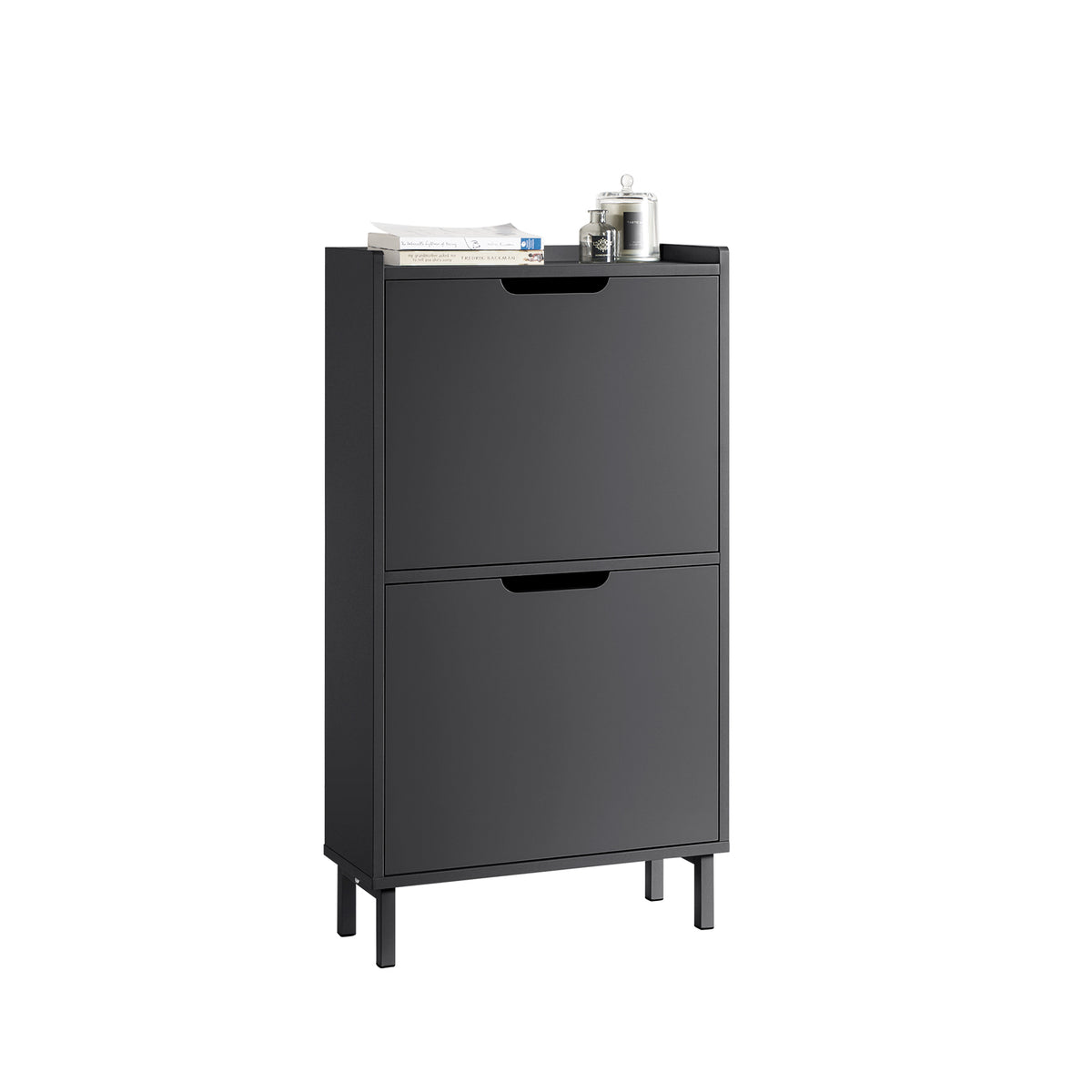 SoBuy FSR151-SCH, 3 Flip-drawers Shoe Cabinet Shoe Rack Shoe Storage Cupboard Organizer Unit, Black