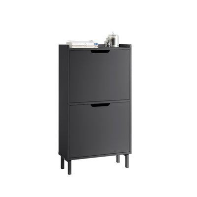 SoBuy FSR151-SCH, 3 Flip-drawers Shoe Cabinet Shoe Rack Shoe Storage Cupboard Organizer Unit, Black