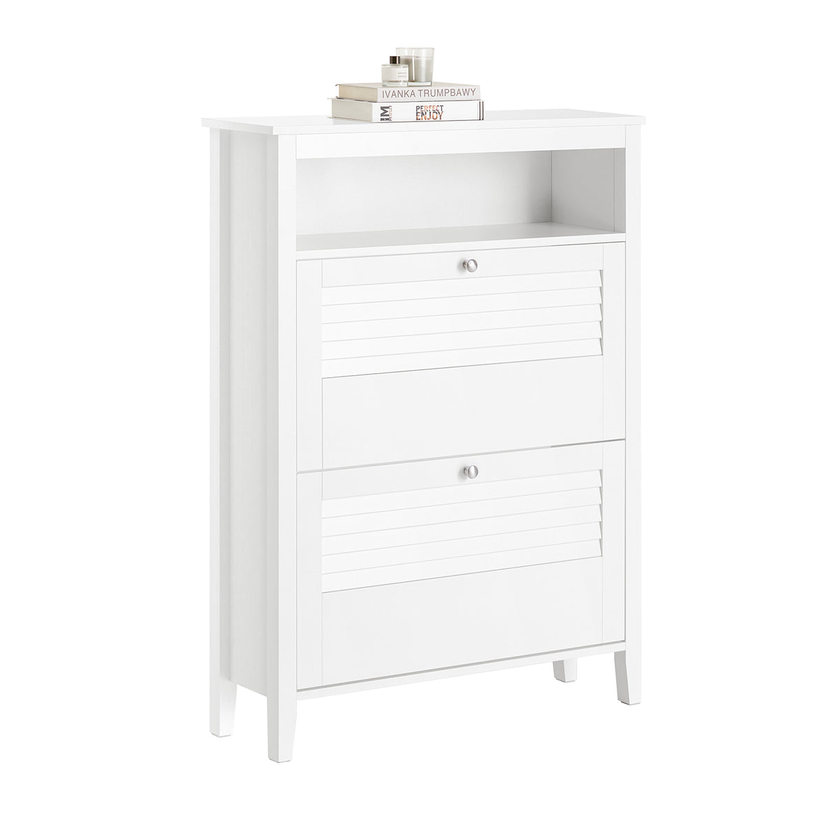 SoBuy FSR152-W, Hallway Shoe Cabinet Shoe Rack Shoe Storage Cupboard Organizer, White