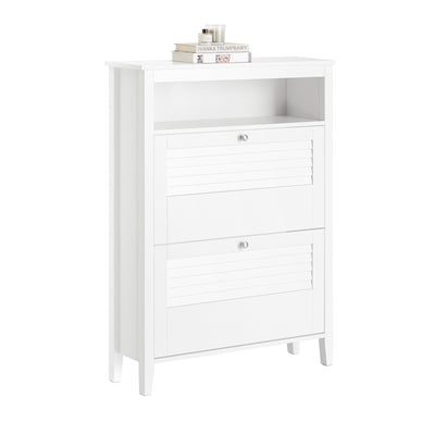 SoBuy FSR152-W, Hallway Shoe Cabinet Shoe Rack Shoe Storage Cupboard Organizer, White