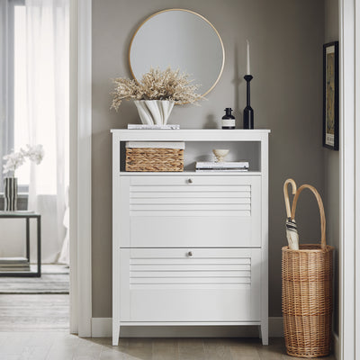 SoBuy FSR152-W, Hallway Shoe Cabinet Shoe Rack Shoe Storage Cupboard Organizer, White