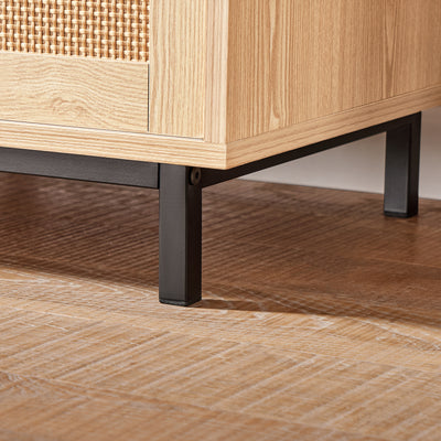 SoBuy FSR154-N, Hallway Storage Bench Shoe Bench Shoe Rack Shoe Cabinet with 2 Sliding Doors and Seat Cushion, Wood