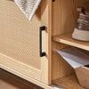 SoBuy FSR154-N, Hallway Storage Bench Shoe Bench Shoe Rack Shoe Cabinet with 2 Sliding Doors and Seat Cushion