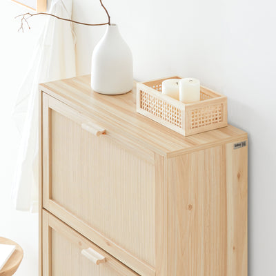 SoBuy FSR159-N, 3 Flip-drawers Shoe Cabinet Shoe Rack Shoe Storage Cupboard Organizer, Wood