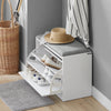 SoBuy FSR16-HG, Shoe Storage Bench with Flip-drawer, Shoe Cabinet with Seat Cushion