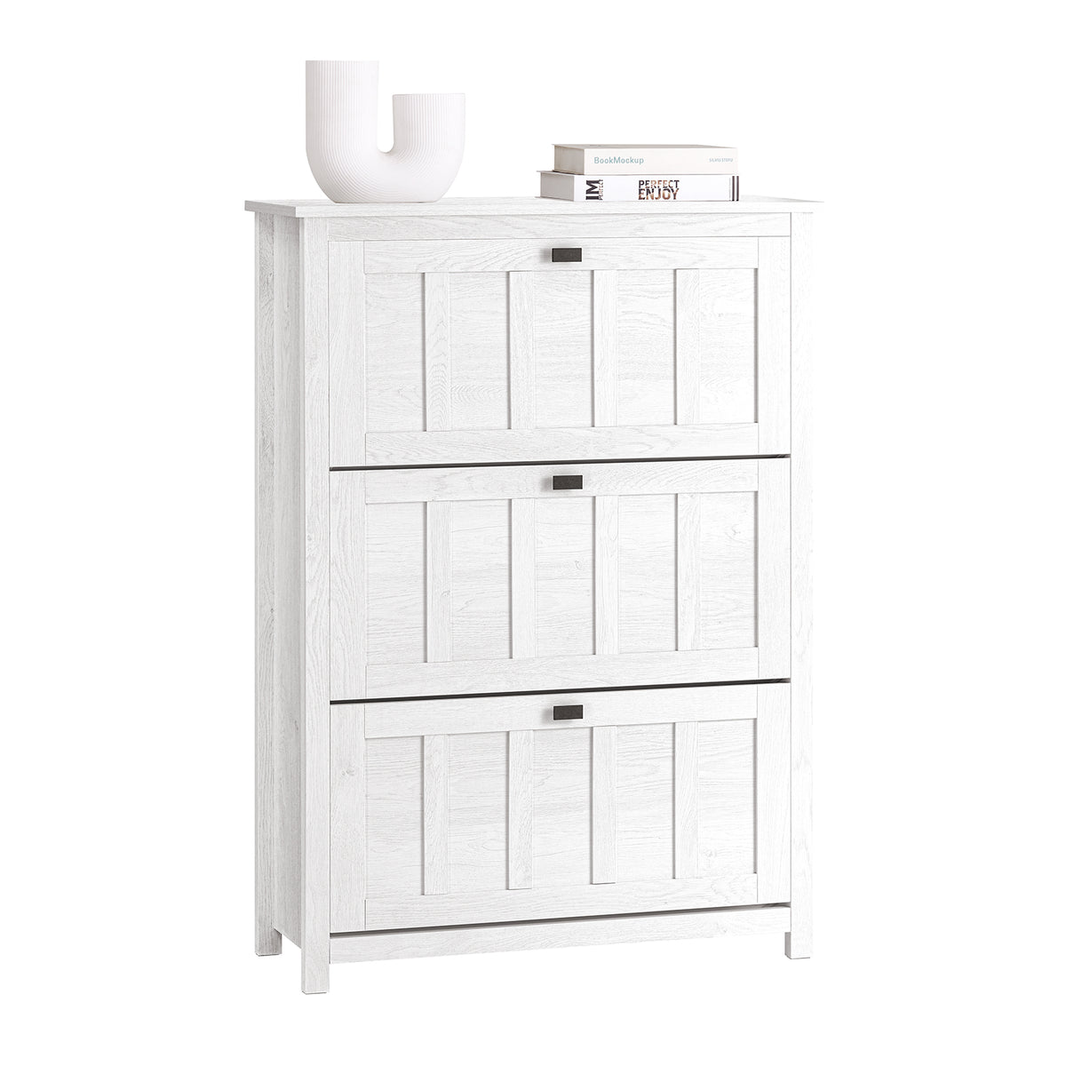 SoBuy FSR162-W, Hallway 3 Flip-drawers Shoe Cabinet Shoe Rack Shoe Storage Cupboard, White
