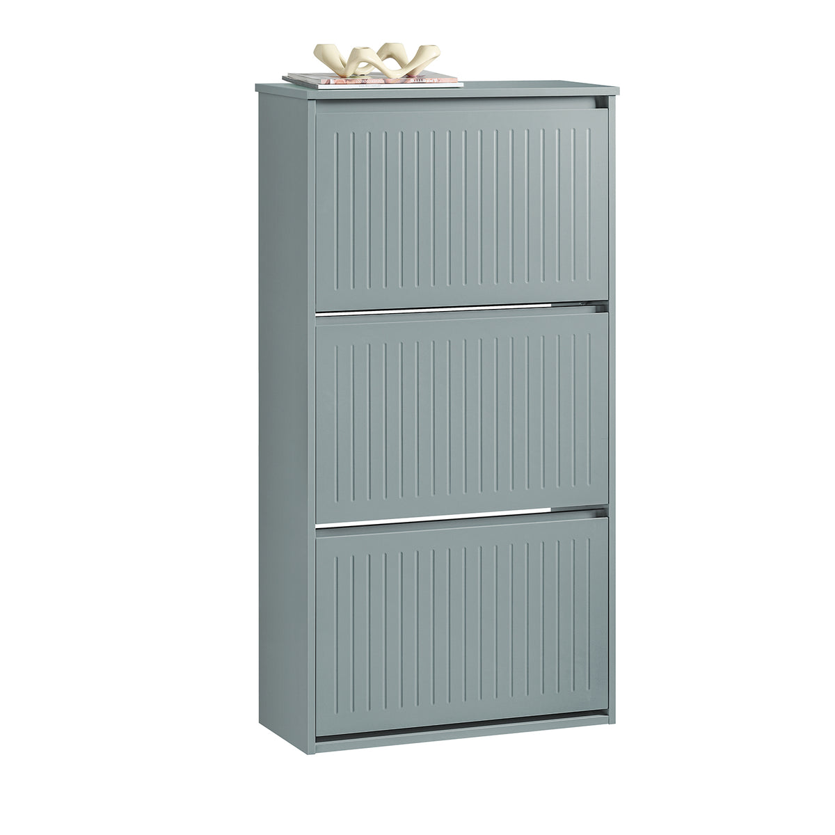 SoBuy FSR165-H-HG, 3 Flip-drawers Shoe Cabinet Shoe Rack Shoe Storage Cupboard, Grey