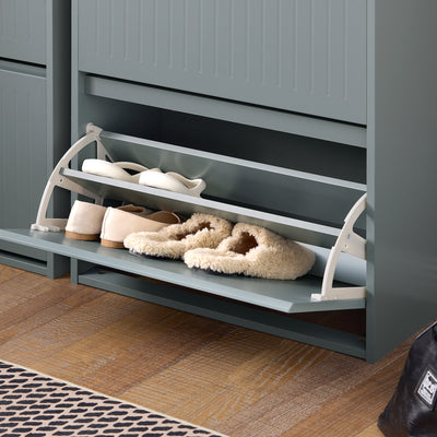 SoBuy FSR165-H-HG, 3 Flip-drawers Shoe Cabinet Shoe Rack Shoe Storage Cupboard, Grey