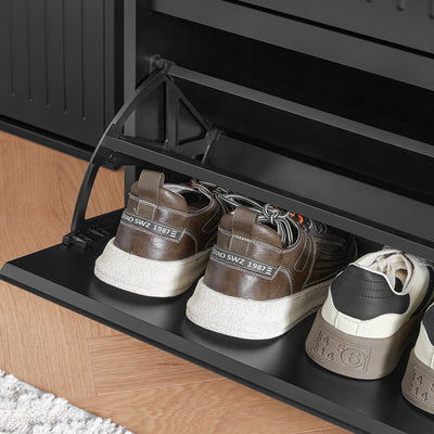 SoBuy FSR165-H-SCH, 3 Flip-drawers Shoe Cabinet Shoe Rack Shoe Storage Cupboard, Black