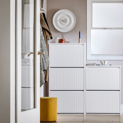 SoBuy FSR165-H-W, 3 Flip-drawers Shoe Cabinet Shoe Rack Shoe Storage Cupboard, White