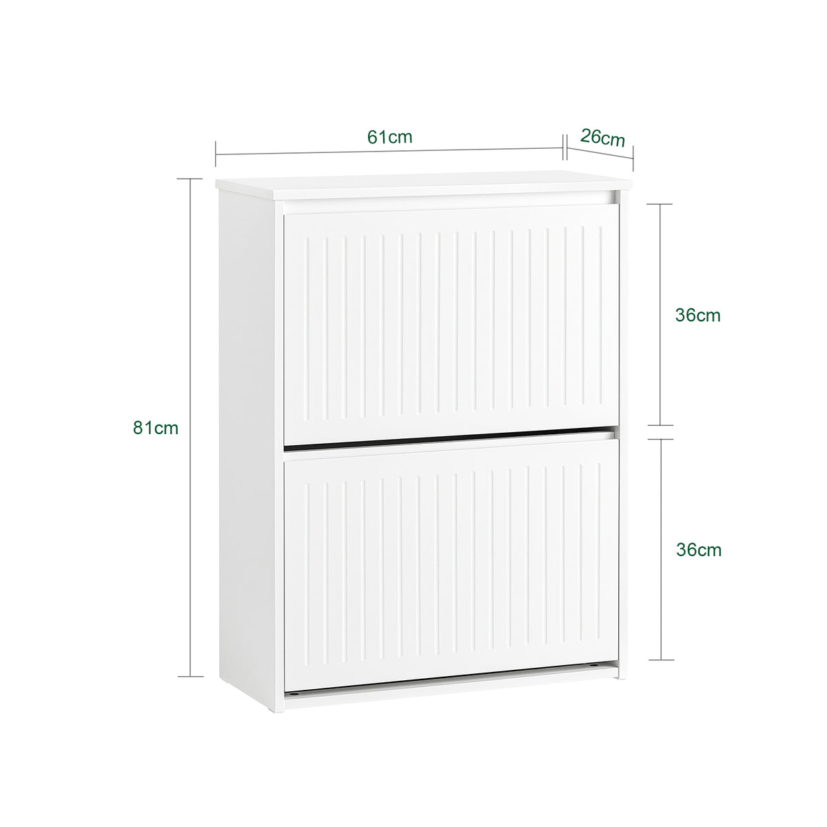 SoBuy FSR165-K-W, 2 Flip-drawers Shoe Cabinet Shoe Rack Shoe Storage Cupboard, White
