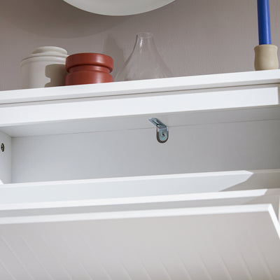 SoBuy FSR165-K-W, 2 Flip-drawers Shoe Cabinet Shoe Rack Shoe Storage Cupboard, White
