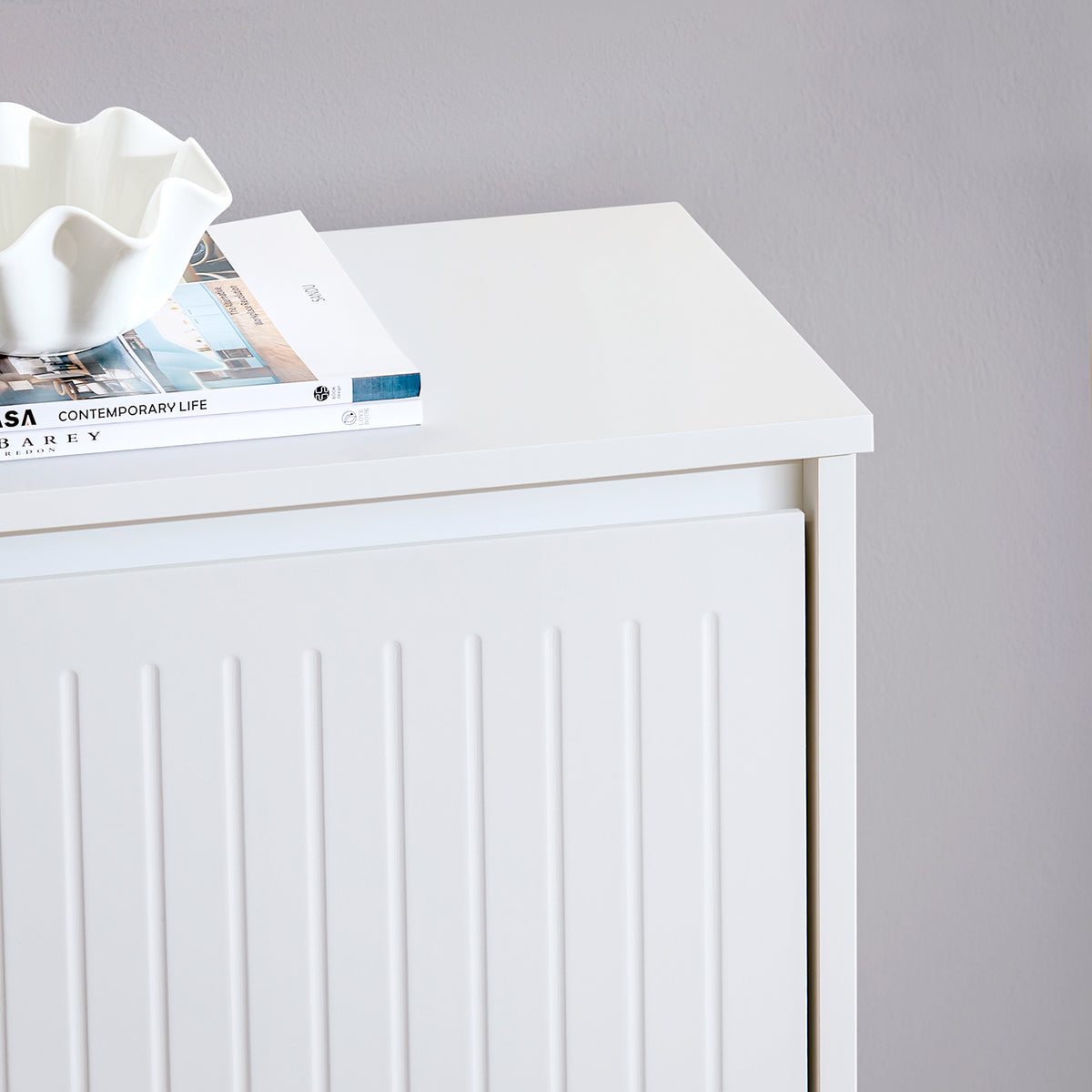 SoBuy FSR165-K-W, 2 Flip-drawers Shoe Cabinet Shoe Rack Shoe Storage Cupboard, White
