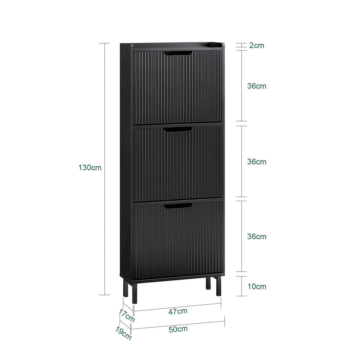 SoBuy FSR177-H-SCH Dimensions – W50 x D19 x H130cm, 21kg Max Load, Anti-Tip for Everyday Safety