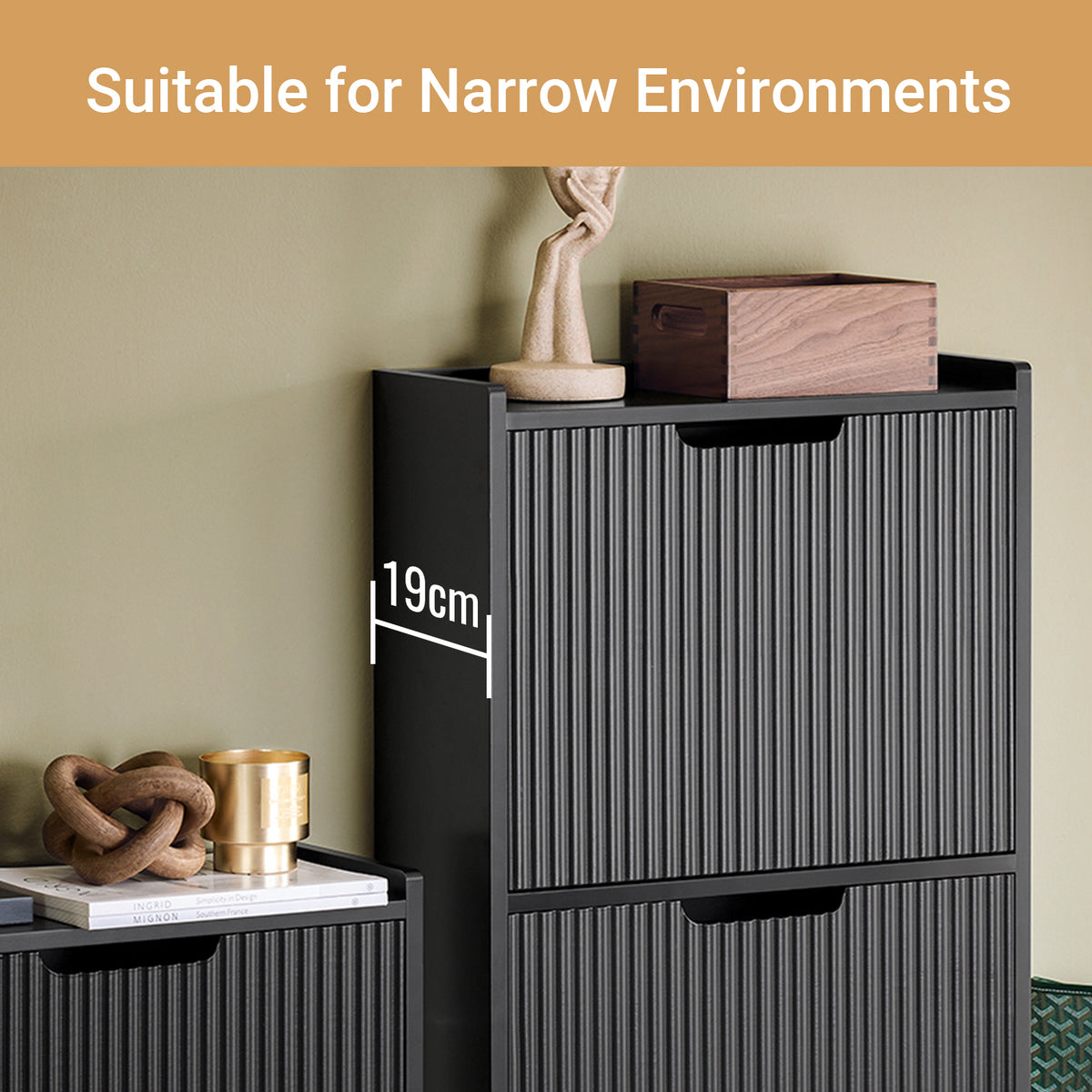 SoBuy FSR177-H-SCH Ultra-Slim 19cm Depth – Perfect for Hallways, Understairs and Small Apartments