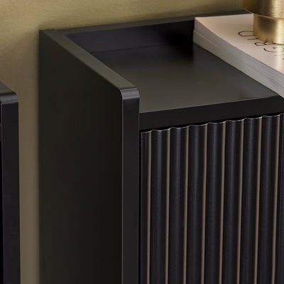flip drawer shoe rack close-up black MDF