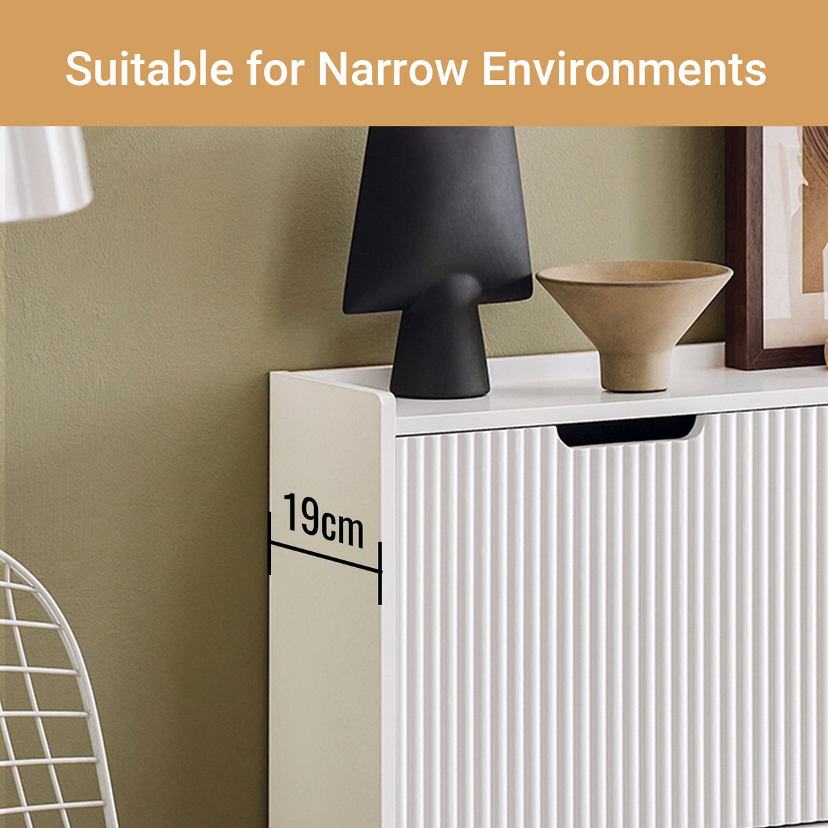 SoBuy FSR177-L-W Ultra-Slim 19cm Depth – Fits Flush Against Any Hallway Wall Without Blocking Space