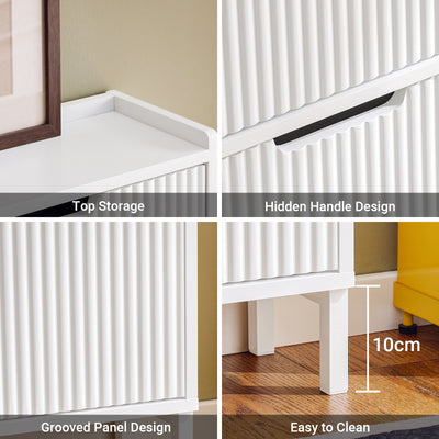 SoBuy White Wide Shoe Cabinet Anti-Tip Device – Wall-Mounted Safety Fixture for Child and Pet Protection