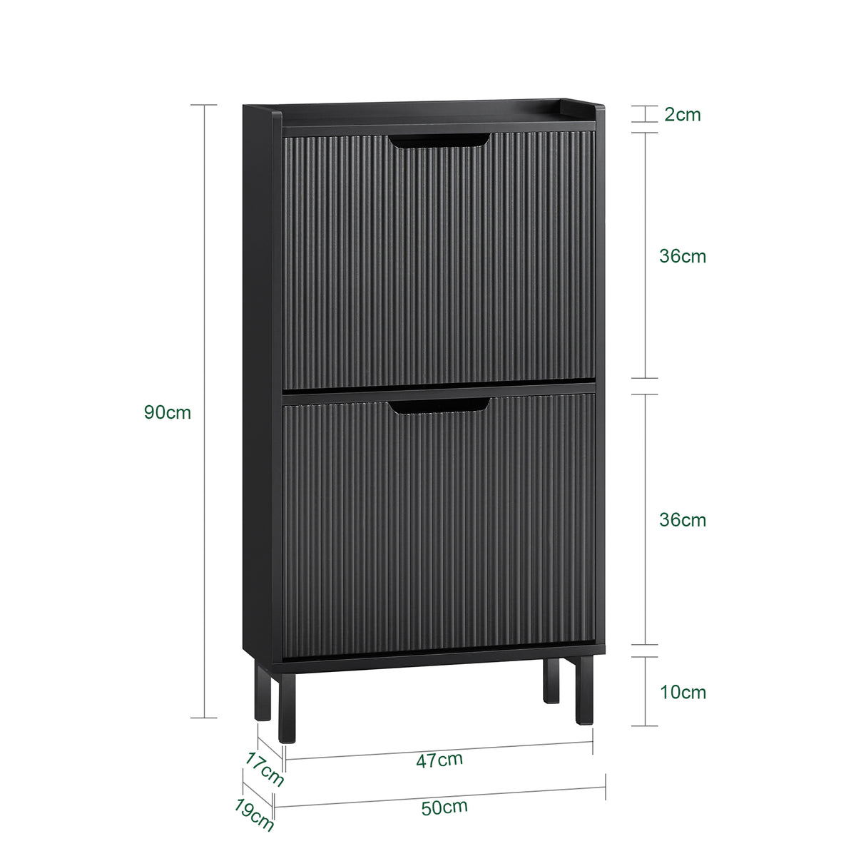 With dimensions of W50 x D19 x H90cm and a maximum capacity of 12kg, it ensures stability, durability, and everyday safety