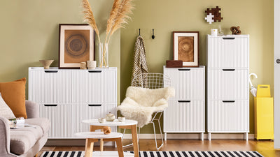 SoBuy FSR177-L-W White Shoe Cabinet – Pairs with FSR177-W and FSR177-H-W for Complete Hallway Set