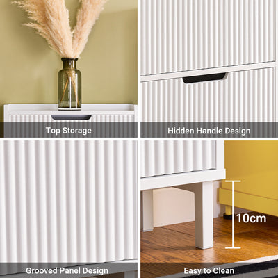 SoBuy FSR177-W White Narrow Hallway Shoe Cabinet with 2 Flip Drawers – 19cm Slim, Anti-Tip, W50 x D19 x H90cm