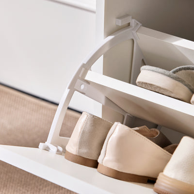 SoBuy FSR180-W, 2 Flip-drawers 1 Pull Out Drawer Shoe Cabinet Shoe Storage Cupboard Shoe Rack, White